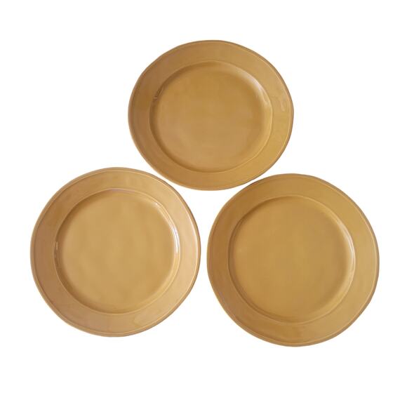 Euro Ceramic Portugal SAFARI Burnt Orange Stoneware Salad Plates 11" Set 3 - Picture 1 of 10